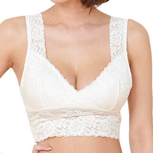 Sweet Mommy 授乳ブラジャー 日本製 総レース ノンワイヤー 授乳ブラ マタニティ カシュクール チクチクしないキュプラレース カップ裏はオーガニックコットン100% ホワイト M,授乳ブラ,おすすめ,