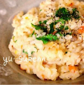 ストック野菜で5分で絶品チーズリゾット♪子供も◎,ランチ,レシピ,