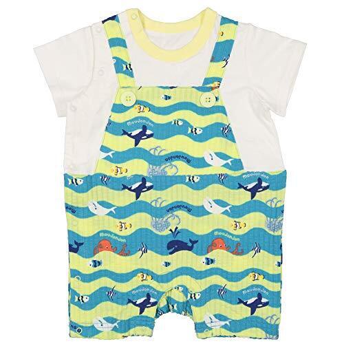 【子供服】 moujonjon (ムージョンジョン) 海の生き物柄サロペットロンパース・Tオール 70cm,80cm M32744,ベビー服,ブランド,