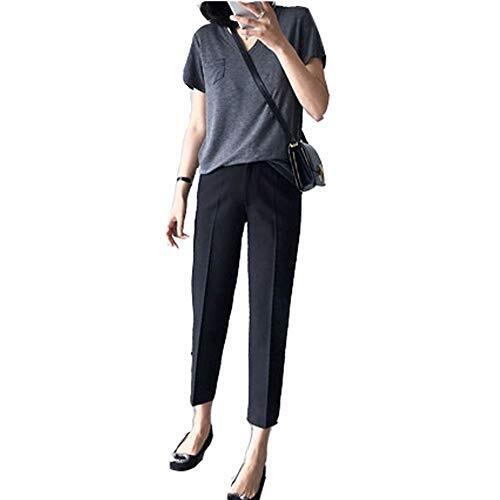 Ymgot マタニティパンツ ボトムス ズボン 9分丈 調節可能 スラックス スーツ オフィス 妊婦服 産前 産後 通勤服 (M),マタニティパンツ,