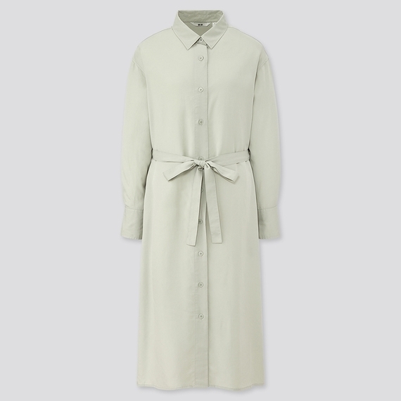 ベルテッドロングシャツワンピース(長袖),ユニクロ,マタニティ,