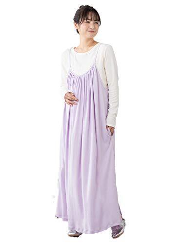 ANGELIEBE エンジェリーベ マタニティ 授乳服 ワンピース オールシーズン 使える やわらか スムース ギャザー キャミ ワンピ 産前 産後 S~M パープル 29809101,マタニティ,ワンピース,産後