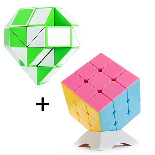 ルービックキューブ 2点セット 立体3×3×3とくねくね知育パズル キューブ形パズル 回転スムーズ スリキズし難い(2点セット緑),知育,立体パズル,おもちゃ