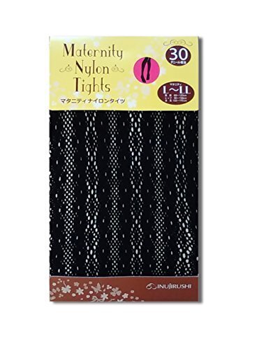 犬印本舗 ラッセルレース調タイツ L-LL ブラック ナイロン PS6272,マタニティタイツ,マタニティストッキング,おすすめ