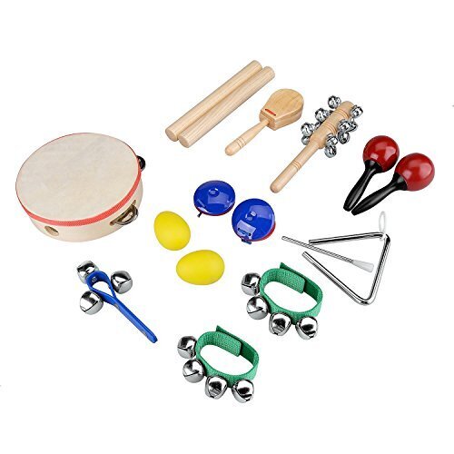 INNOCHEER ドラムセット おもちゃ 楽器 太鼓セット 音楽玩具 知育玩具 子供おもちゃ 子供プレゼント 幼児 幼児楽器 リズム ジャズ キッズ/子供/ベビー/お子様 プレゼント 祝い 贈り ギフト 10 点セット,おもちゃ,2歳,