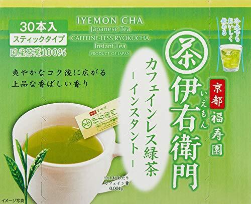 宇治の露 伊右衛門カフェインレスインスタント緑茶スティック 30P ×2箱 デカフェ・ノンカフェイン 粉末,ノンカフェイン,コーヒー,