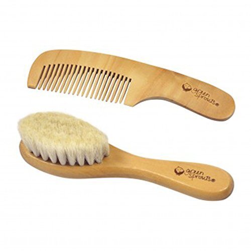 ベビーブラシ&コーム ヘアブラシ くし 新生児 乳児 サラサラ 山羊毛 天然木 Natural,赤ちゃん用くし,ヘアブラシ,