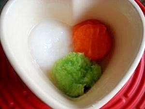 離乳食初期☆ お鍋の具材で!白菜と人参の3色飯,離乳食,進め方,
