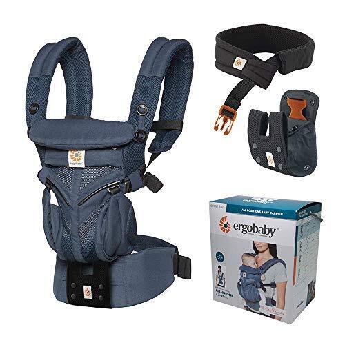 エルゴベビー (Ergobaby) 抱っこひも メッシュ おんぶ 前向き抱き [日本正規品保証付] (洗濯機で洗える) ベビーキャリア 成長にフィット オムニ360 クールエア/ミッドナイトブルー CREGBCS360PMIDBLU,新生児,抱っこひも,