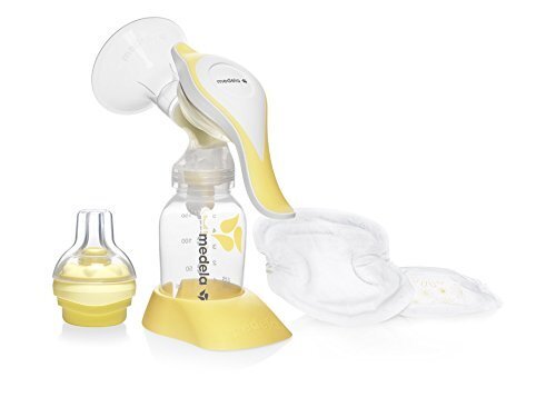 メデラ medela 【日本正規品】 ハーモニー手動さく乳器セット(授乳用乳首 カーム/母乳パッド4枚セット) 005.2065 回転式ハンドルで疲れにくい設計,搾乳器,