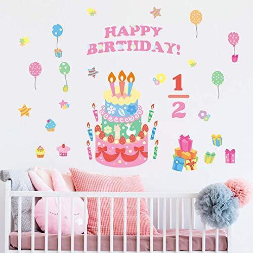 ウォールステッカー 選べる ハーフバースデー 誕生日 飾り バースディ バースデイ 飾り付け 女の子 1歳 2歳 1/2 100日 かわいい おしゃれ 数字 子供 パーティー お祝い プレゼント ギフト (ハーフバースデー),ハーフバースデー,