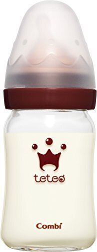 コンビ Combi テテオ teteo 授乳のお手本 哺乳びん耐熱ガラス製 160んml SSサイズ乳首付 (0ヵ月~1.5ヵ月頃まで) 4段階流量調節機能付き,哺乳瓶,選び方,