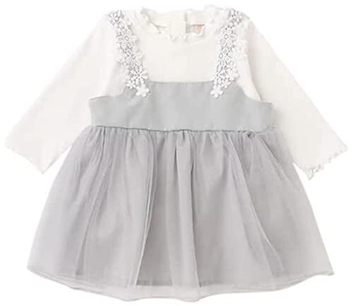 肩レースOPロンパースセット ブルー グレー 70cm,ベビー服,ブランド,