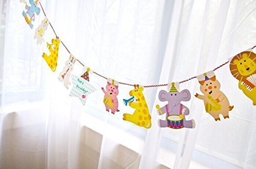 SUNBEAUTY 15枚セット 2m 可愛い動物セット DIY ガーランド 子供の部屋 ベービーの誕生日パーティー 保育園の飾り付け デコレーション,手作り ,ガーランド,