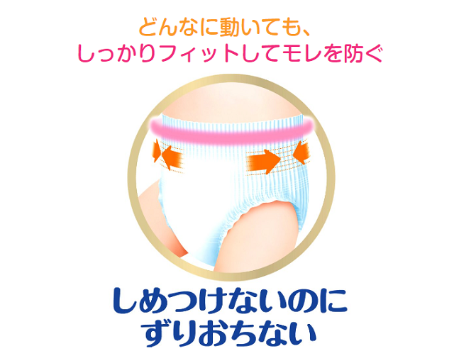 快適ギャザーでおむつ替えもラクラク,