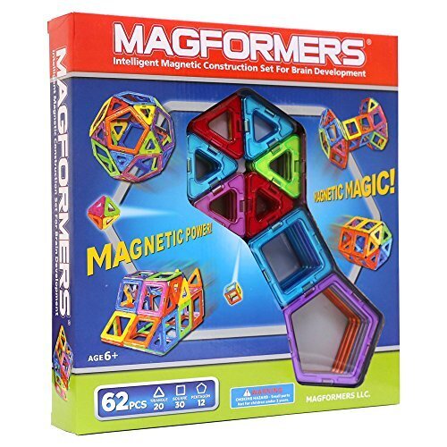 マグフォーマー 62ピース MAGFORMERS 新感覚のマグネットブロック 創造力を育てる知育玩具 [並行輸入品],5歳,男の子,プレゼント