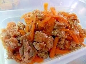 ﾚﾝﾁﾝ☆お弁当おつまみに♪豚肉と人参のケチャ和え,お弁当,豚肉,