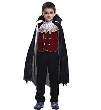 【ELEEJE】ハロウィン 子ども用 コスプレ ドラキュラ ＆ 吸血鬼の牙 (XL(130-140CM)),ハロウィン,仮装,男の子