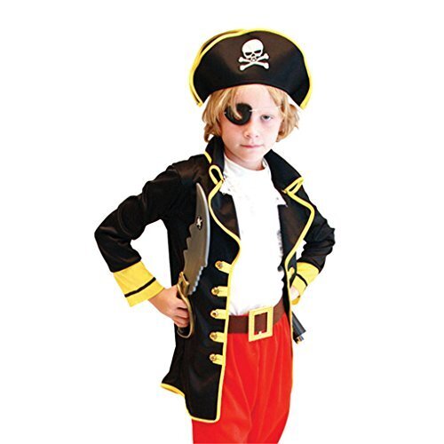 (上海物語)Shanghai Story キッズ コスプレ衣装 海賊少年!! 子供用 コスチューム 子供服 男の子 ハロウィン/衣装/仮装/パーティーグッズ 子供服 7点セット 2XL,ハロウィン,仮装,男の子
