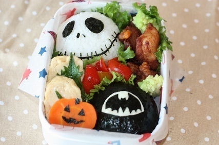 海苔とご飯でジャックのキャラ弁,ハロウィン,キャラ,レシピ