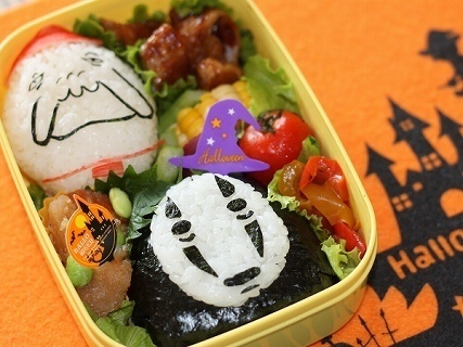 海苔おにぎりでカオナシ弁当,ハロウィン,キャラ,レシピ