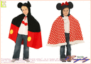 【キッズ】ミッキーマウス ミニーマウス ケープ【キッズ】【ディズニー】【Disney】【仮装】ミッキー ミニーのキャラクターケープ♪☆AOIコレクションのコスプレ♪【コスプレ】【衣装】【コスチューム】【2.980円以上送料無料】【 】【大 】,ハロウィン,マント,