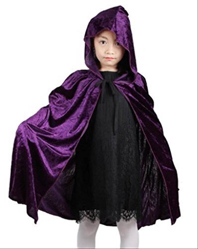 Sta.ANA(サンタ・アナ)選べる5色 子供用 ハロウィン ロング マント 魔女 死神 仮装 コスチューム フード付き フリーサイズ (紫・パープル),ハロウィン,マント,