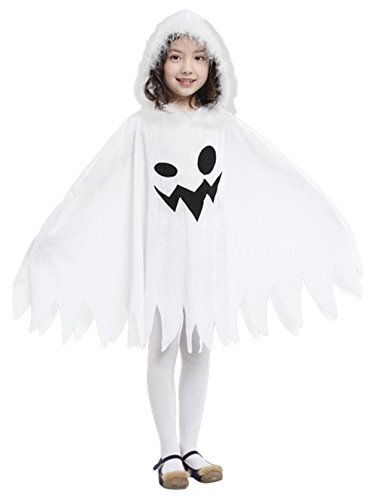 EOZY 女の子 コスプレ 衣装 可愛い 小精霊 仮装 ハロウィン パーティー ダンス 舞台 演劇 女児 キッズ コスチューム マント ホワイト Sサイズ,ハロウィン,マント,