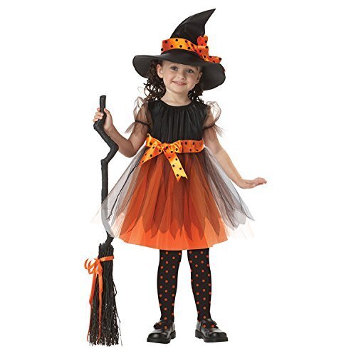 【ノーブランド品】ハロウィン グッズ 魔女 悪魔 ウィッチ コスチューム 仮装 コスプレ衣装 子供用 Sunny Corner (S(90cm-100cm)),ハロウィン,衣装,子供