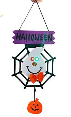 p-smile (ピースマイル) ハロウイン ドア飾り クモの巣 装飾品 小道具 店舗 ディスプレイ ハロウィン HALLOWEEN パーティー (白 蜘蛛の巣ゴースト),ハロウィン,リース,