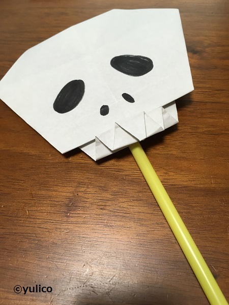 ガイコツのアレンジ,ハロウィン,折り紙,