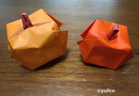 立体かぼちゃ,ハロウィン,折り紙,