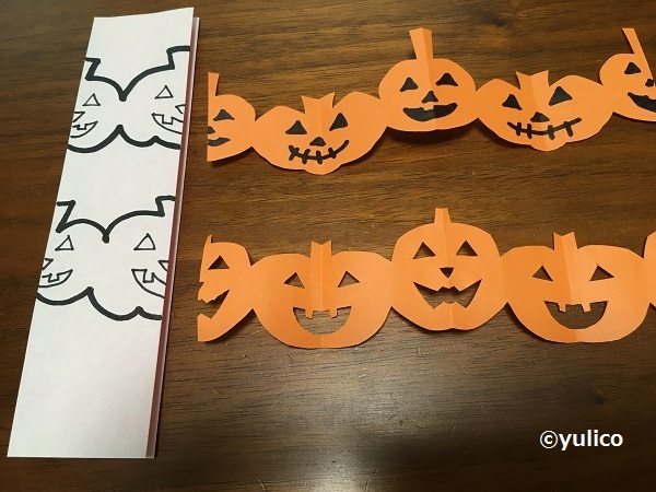 かぼちゃ切り絵の作り方,ハロウィン,折り紙,