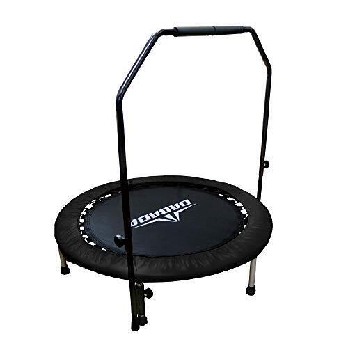 DABADA(ダバダ) トランポリン 手すり付き カバー付き 大型102cm【耐荷重110kg】 家庭用 折りたたみ 子供用 大人用 エクササイズ (手すり+カバー:ブラック),3歳,男の子,おもちゃ