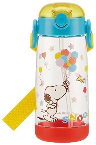 スケーター(Skater) 子供用 水筒 クリアボトル ストロー付き スヌーピー ディズニー 480ml PDSH5,幼稚園,水筒,