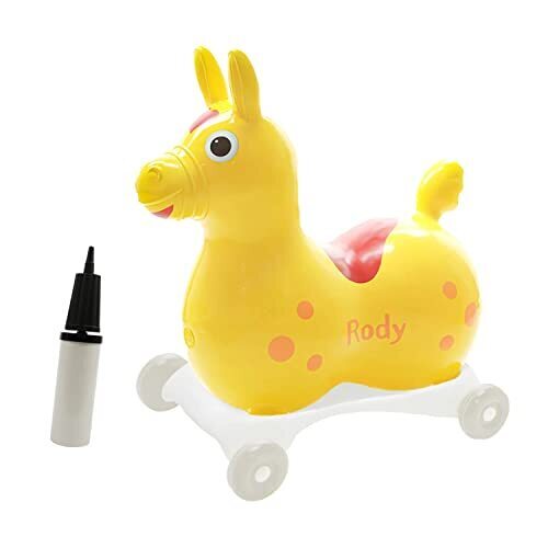 乗用ロディ&スピーディーローラーセット 正規流通品 RODY 空気ポンプ付き (イエロー),室内,遊具,