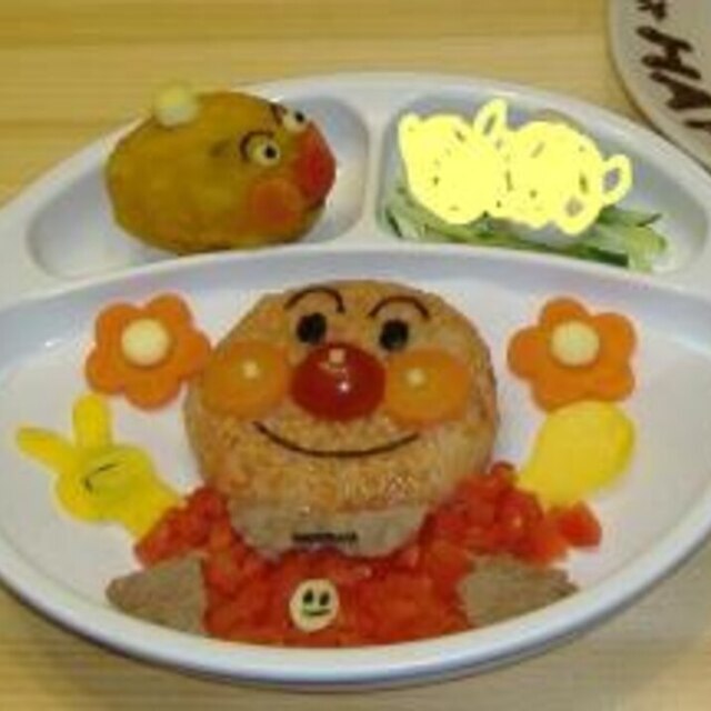 1歳のお誕生日プレート<アンパンマン>,1歳,誕生日,離乳食