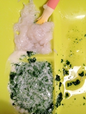 ある日の離乳食中期!シラス粥とほうれん草ヨーグルト,離乳食,ヨーグルト,