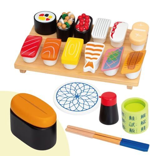 【ウッディプッディ直営限定品】はじめてのおままごと 特上おすしセット (うに付き限定版) マグネット 木のおもちゃ 知育玩具 プレゼント,ままごと,おもちゃ,