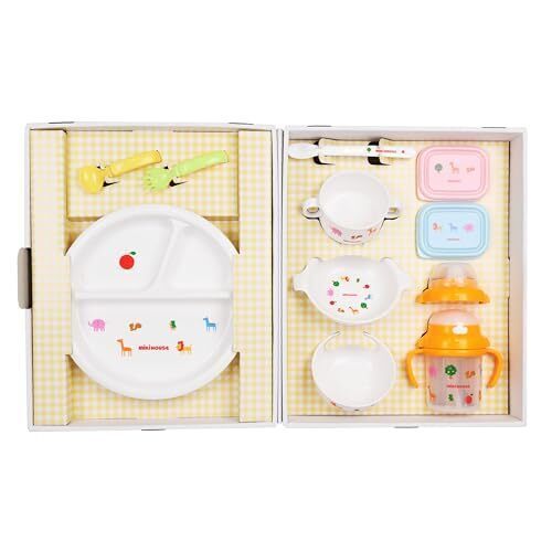 [ミキハウス] テーブルウエアセット【ラッピング済】継続展開モデル ご出産祝い ベビー食器セット 日本製 離乳食 男の子 女の子 ベビー キッズ 赤ちゃん ベビー服 子供服 ギフト 44-9989-685 白,離乳食,調理グッズ,
