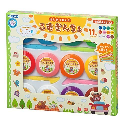 ギンポー こむぎんちょ 11色セット 各35g ねんどヘラ4本つき A-KGN12ZR あそびっこ 銀鳥産業 こむぎねんど,小麦粘土,