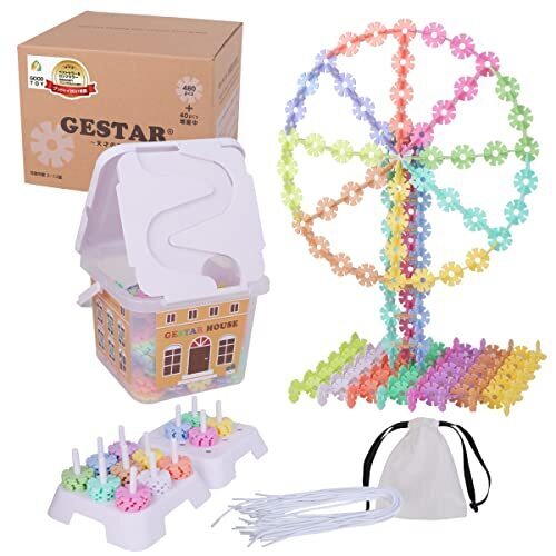 LOTUS LIFE ジスター (GESTAR) 天才のはじまり (パステルカラー) 知育玩具 ブロック おもちゃ (2歳~12歳対応 / 女の子 男の子) 480ピース+40枚増量中 / 動画説明書付,4歳,誕生日プレゼント,