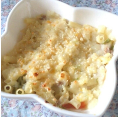 離乳食中期後半~☆鮭とじゃがいものマカロニグラタン,離乳食,グラタン,