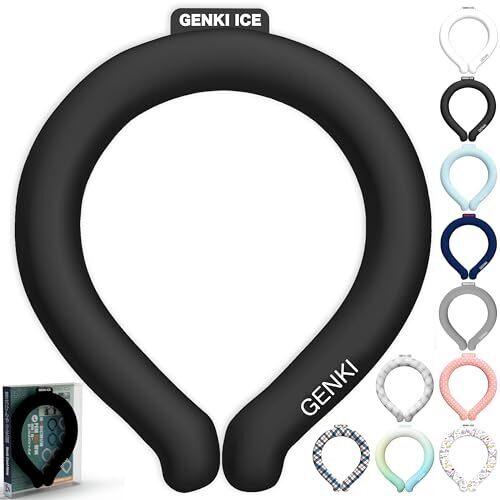Genki Ice ネッククーラー 2025年増量両面カラー大進化! 24℃凍結 クールリング クールネックリング PCM 首 冷却 首ひんやりグッズ 冷却グッズ 大人 子供 L M S XS 熱中症対策 暑さ対策グッズ 日本の企業 屋外 キャンプ アウトドア (M, 夜空),妊婦,暑さ対策,