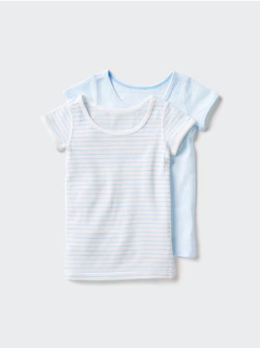 コットンメッシュTシャツ 2枚組,ユニクロ,ベビー服,子供服