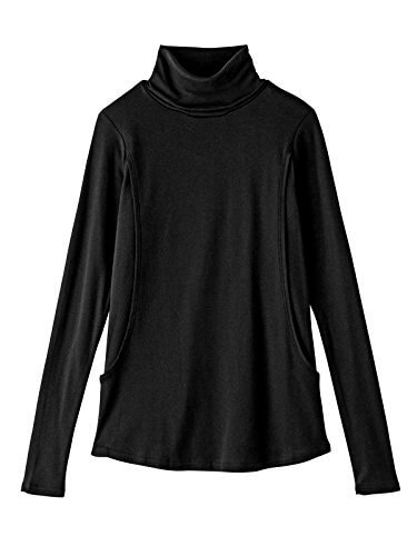 Angeliebe エンジェリーベ 授乳 口 付 やわらか フライス タートル ネック T シャツ S ~ M ブラック,授乳口付きトップス,選び方,おすすめ