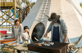 白浜フラワーパークの炭火BBQ,白浜フラワーパーク,キャンプ,千葉