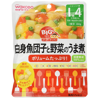 BIGサイズのグーグーキッチン白身魚団子と野菜のうま煮100g