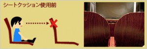 ミュージカルにおけるシートクッションの使用前