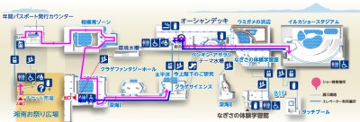 子どもに人気の新江ノ島水族館には子連れに優しい設備が充実したサービスマップの画像